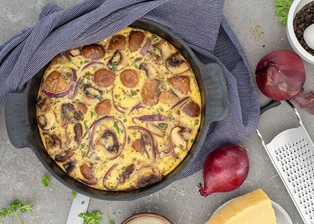 Frittata mit braunen Champignons