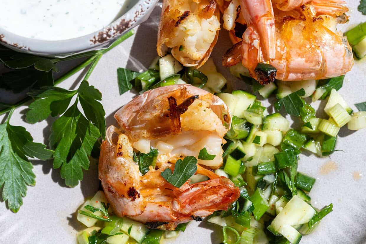 Garnelen mit Aioli vom Grill