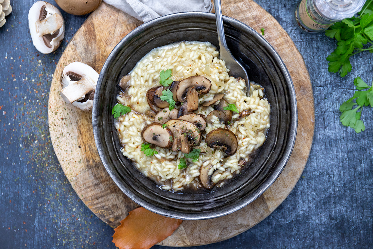 Cremiges Pilzrisotto mit Steinpilzöl